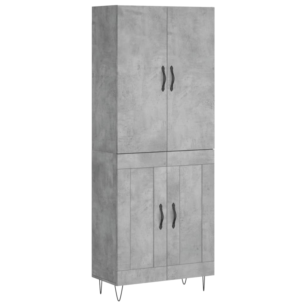 Credenza cassettiera mobile contenitore organizer cucina soggiorno salotto alto 695 x 34 x 180 cm legno ingegnerizzato grigio 02_0034580