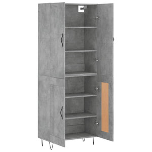 Credenza cassettiera mobile contenitore organizer cucina soggiorno salotto alto 695 x 34 x 180 cm legno ingegnerizzato grigio 02_0034580