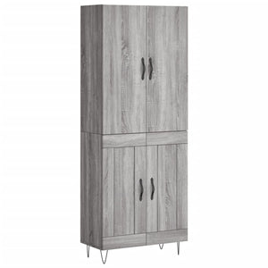 vidaXL Credenza Grigio Sonoma 69,5x34x180 cm in Legno Multistrato