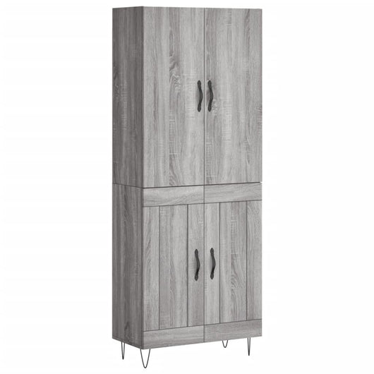vidaXL Credenza Grigio Sonoma 69,5x34x180 cm in Legno Multistrato