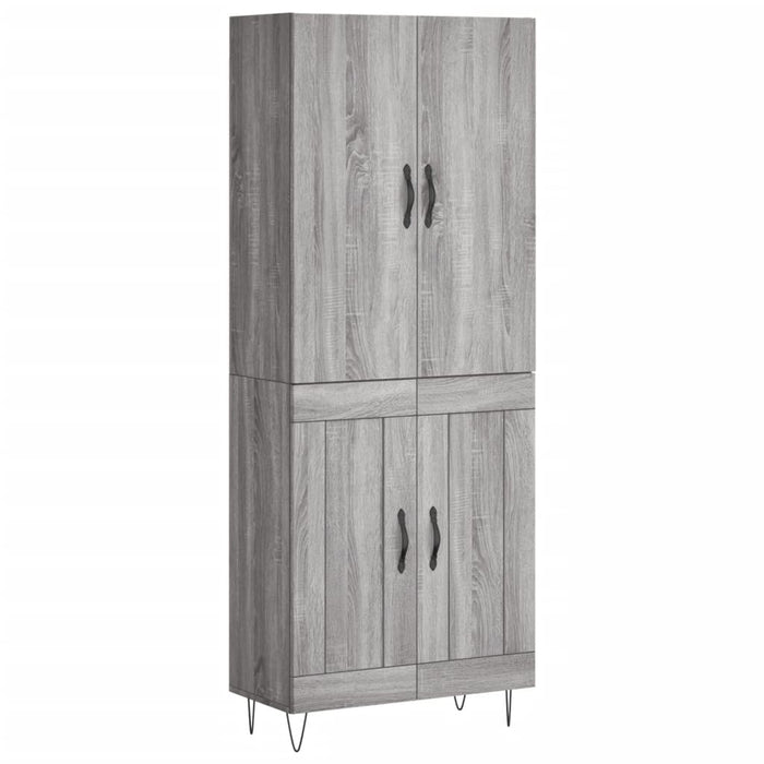 vidaXL Credenza Grigio Sonoma 69,5x34x180 cm in Legno Multistrato