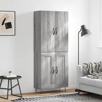 vidaXL Credenza Grigio Sonoma 69,5x34x180 cm in Legno Multistrato