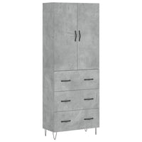 Credenza-Buffet-Armadio da cucina Grigio Cemento 69,5x34x180 cm in Legno Multistrato 875895
