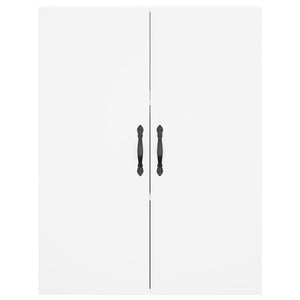 Credenza Bianca 69,5x34x180 cm in Legno Multistrato