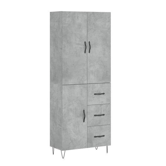 Credenza-Buffet-Armadio da cucina Grigio Cemento 69,5x34x180 cm in Legno Multistrato 847481