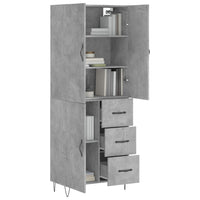 Credenza Grigio Cemento 69,5x34x180 cm in Legno Multistrato 3198093
