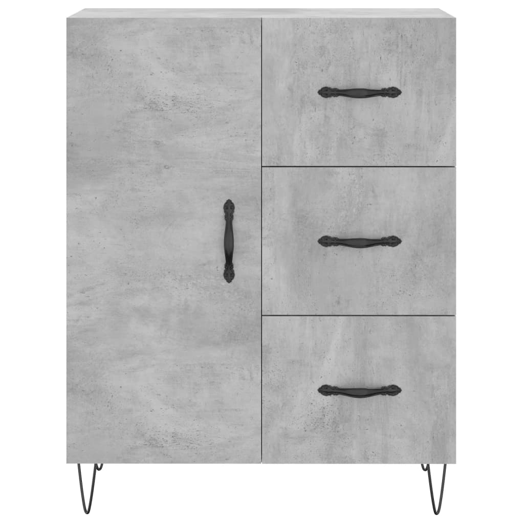 Credenza-Buffet-Armadio da cucina Grigio Cemento 69,5x34x180 cm in Legno Multistrato 847481
