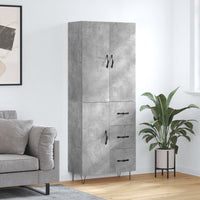 Credenza Grigio Cemento 69,5x34x180 cm in Legno Multistrato 3198093