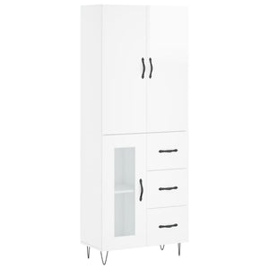 Credenza Bianco Lucido 69,5x34x180 cm in Legno Multistrato 3198099