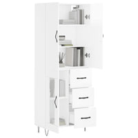 Credenza Bianco Lucido 69,5x34x180 cm in Legno Multistrato 3198099