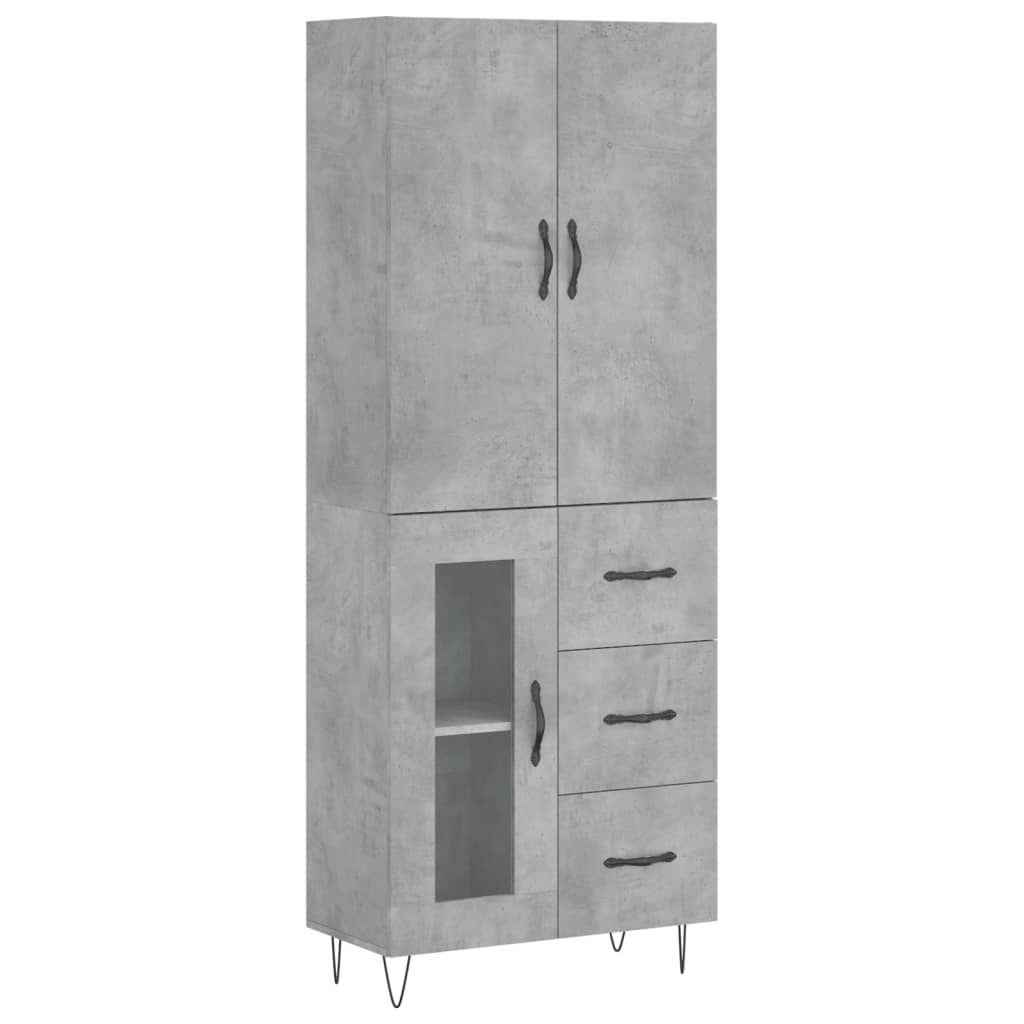 Credenza Grigio Cemento 69,5x34x180 cm in Legno Multistrato 3198101