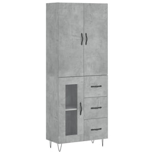 Credenza Grigio Cemento 69,5x34x180 cm in Legno Multistrato 3198101