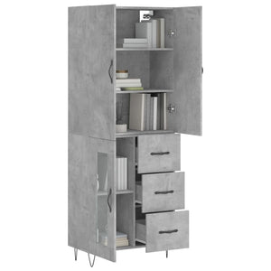 Credenza Grigio Cemento 69,5x34x180 cm in Legno Multistrato 3198101