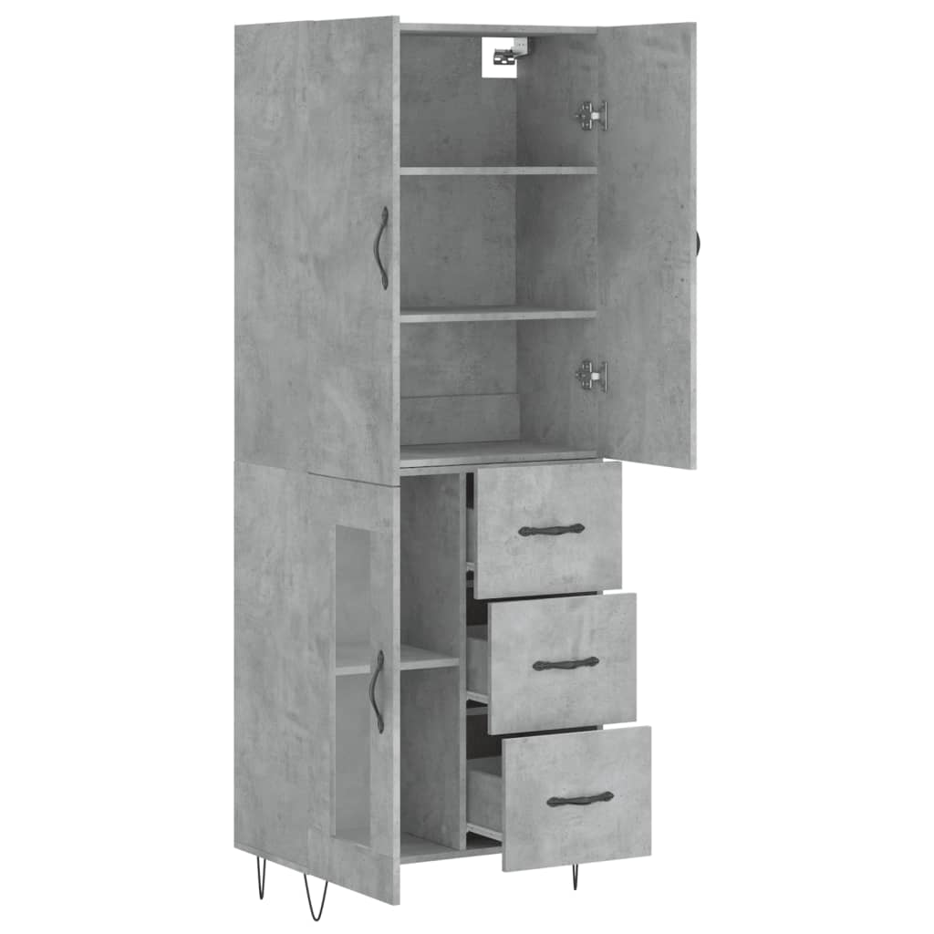 Credenza Grigio Cemento 69,5x34x180 cm in Legno Multistrato 3198101