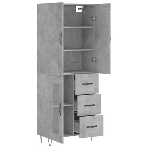 Credenza Grigio Cemento 69,5x34x180 cm in Legno Multistrato 3198101