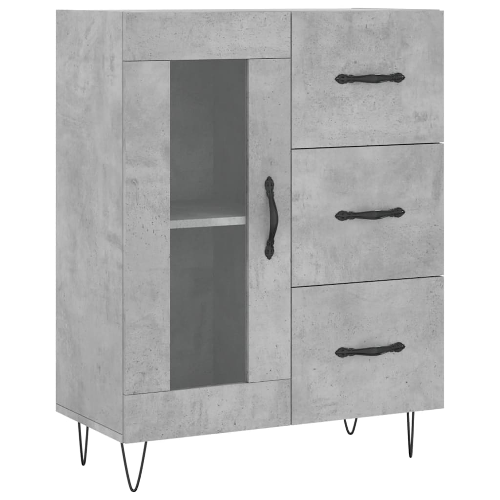 Credenza Grigio Cemento 69,5x34x180 cm in Legno Multistrato 3198101
