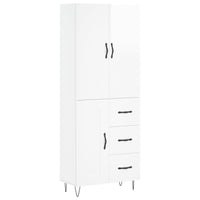 Credenza Bianco Lucido 69,5x34x180 cm in Legno Multistrato 3198107
