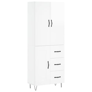 Credenza Bianco Lucido 69,5x34x180 cm in Legno Multistrato 3198107