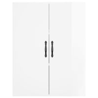 Credenza Bianco Lucido 69,5x34x180 cm in Legno Multistrato 3198107