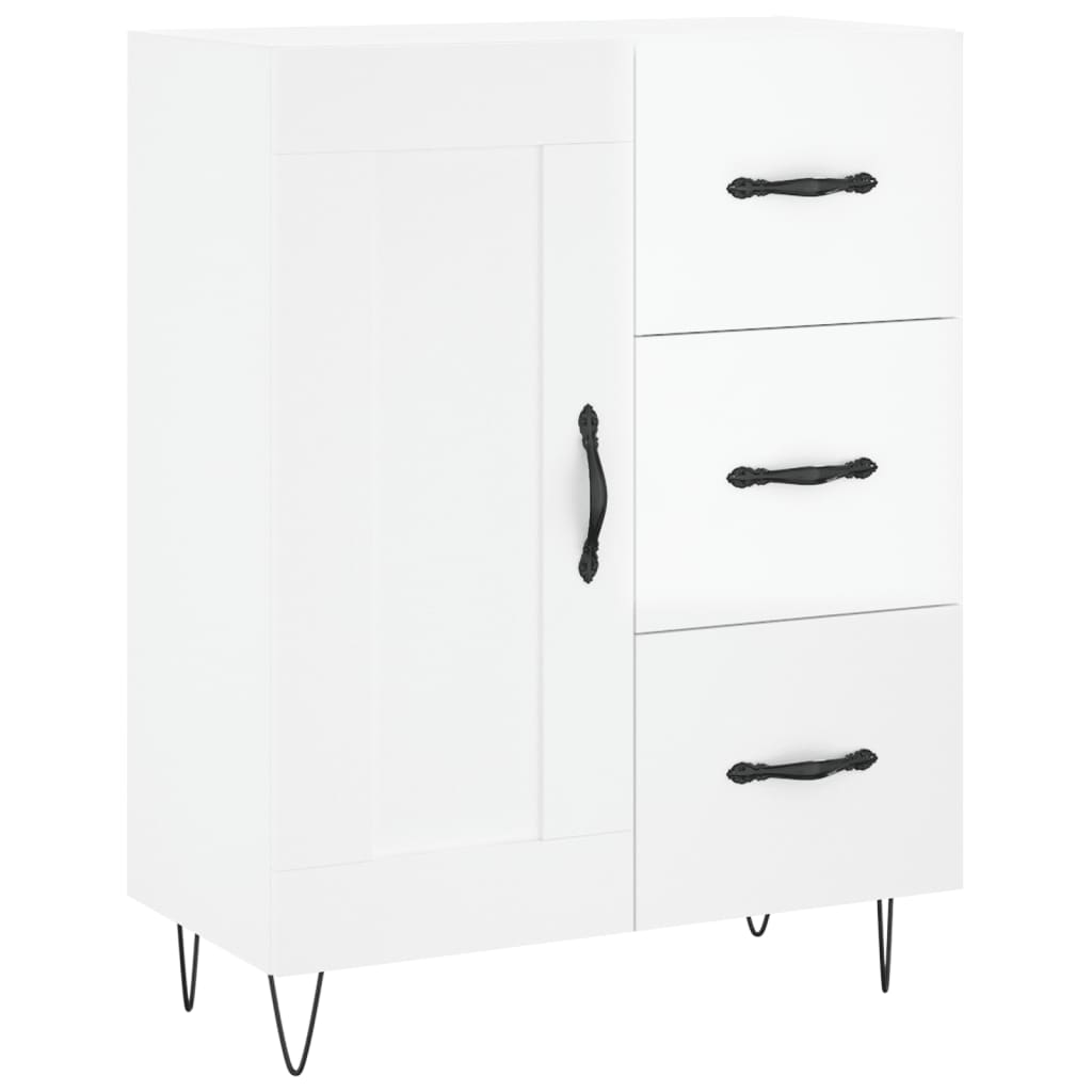 Credenza Bianco Lucido 69,5x34x180 cm in Legno Multistrato 3198107