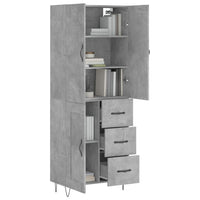 Credenza Grigio Cemento 69,5x34x180 cm in Legno Multistrato 3198109