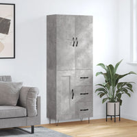 Credenza Grigio Cemento 69,5x34x180 cm in Legno Multistrato 3198109