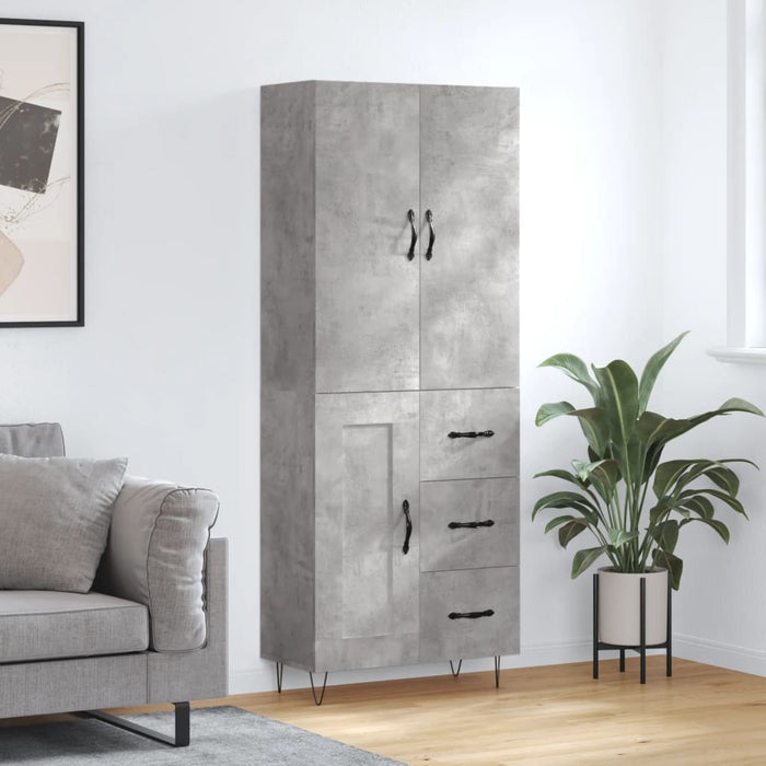 Credenza Grigio Cemento 69,5x34x180 cm in Legno Multistrato 3198109