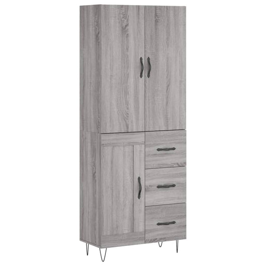 vidaXL Credenza Grigio Sonoma 69,5x34x180 cm in Legno Multistrato