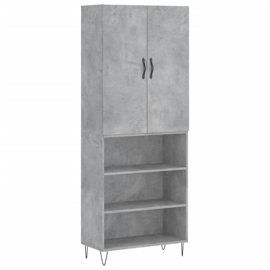 Credenza cassettiera cassettiera mobile contenitore organizer cucina soggiorno soggiorno alto 69,5 x 34 x 180 cm derivati ​​del legno grigio 02_0034700