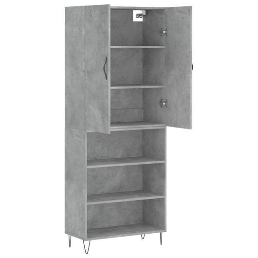 Credenza cassettiera cassettiera mobile contenitore organizer cucina soggiorno soggiorno alto 69,5 x 34 x 180 cm derivati ​​del legno grigio 02_0034700