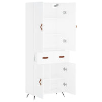 Credenza cassettiera mobile contenitore organizer cucina soggiorno salotto alto 695 x 34 x 180 cm legno ingegnerizzato bianco 02_0032671