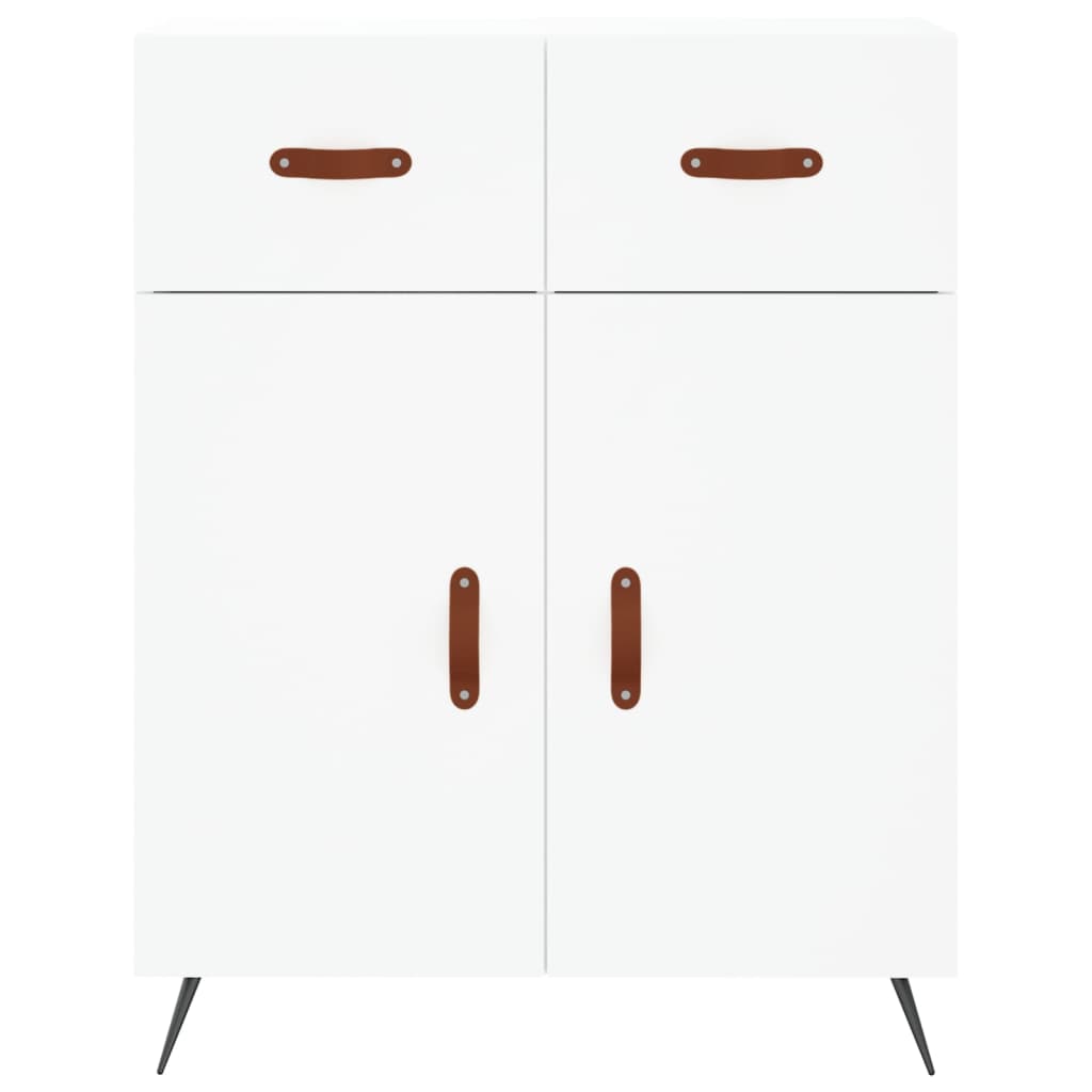 Credenza-Buffet-Armadio da cucina Bianca 69,5x34x180 cm in Legno Multistrato 245613