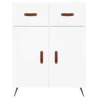 Credenza cassettiera mobile contenitore organizer cucina soggiorno salotto alto 695 x 34 x 180 cm legno ingegnerizzato bianco 02_0032671