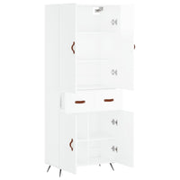 Credenza Bianco Lucido 69,5x34x180 cm in Legno Multistrato 3198123