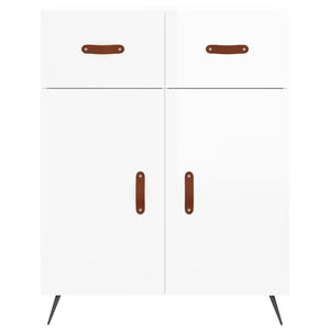 Credenza Bianco Lucido 69,5x34x180 cm in Legno Multistrato 3198123