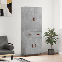 Credenza Grigio Cemento 69,5x34x180 cm in Legno Multistratocod mxl 128206