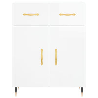 Credenza Bianco Lucido 69,5x34x180 cm in Legno Multistrato 3198131