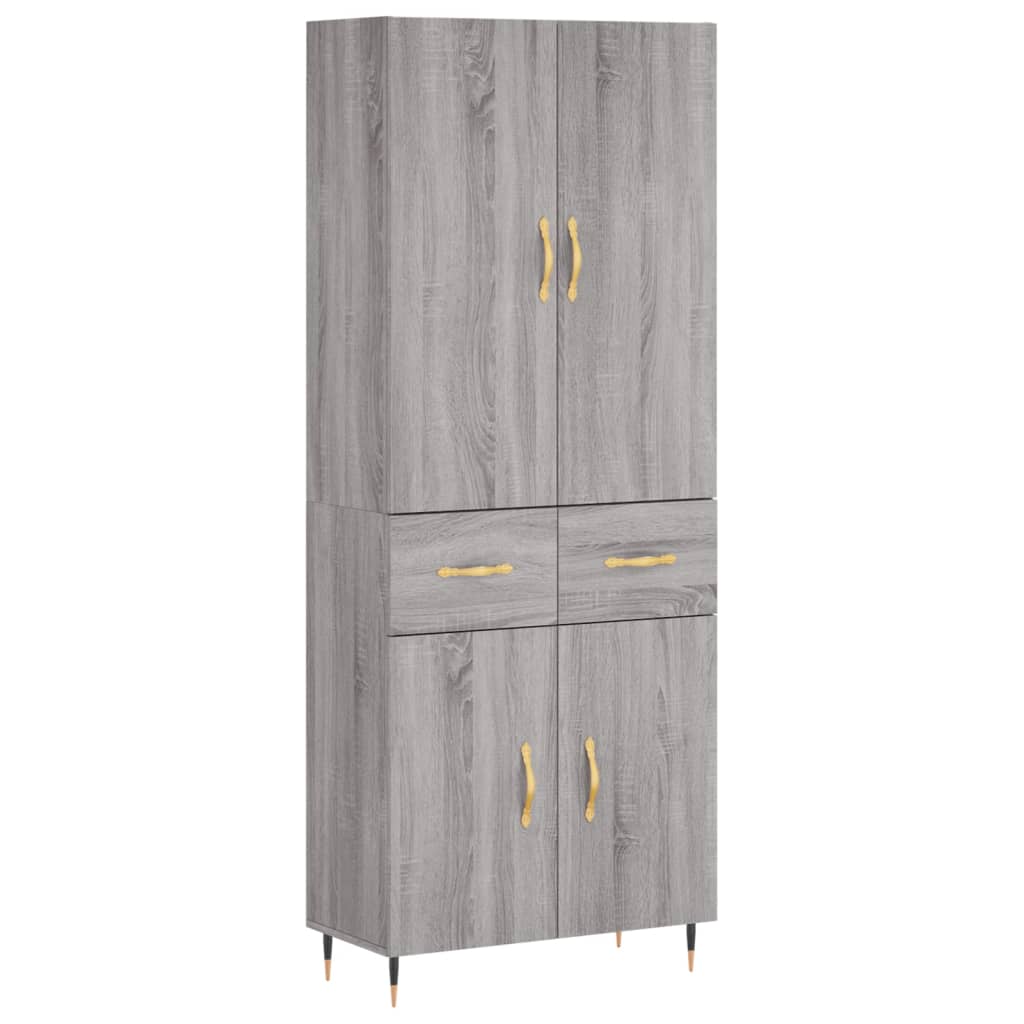 Credenza Grigio Sonoma 69,5x34x180 cm in Legno Multistrato 3198135