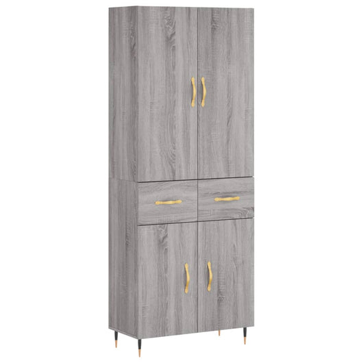 Credenza Grigio Sonoma 69,5x34x180 cm in Legno Multistrato 3198135