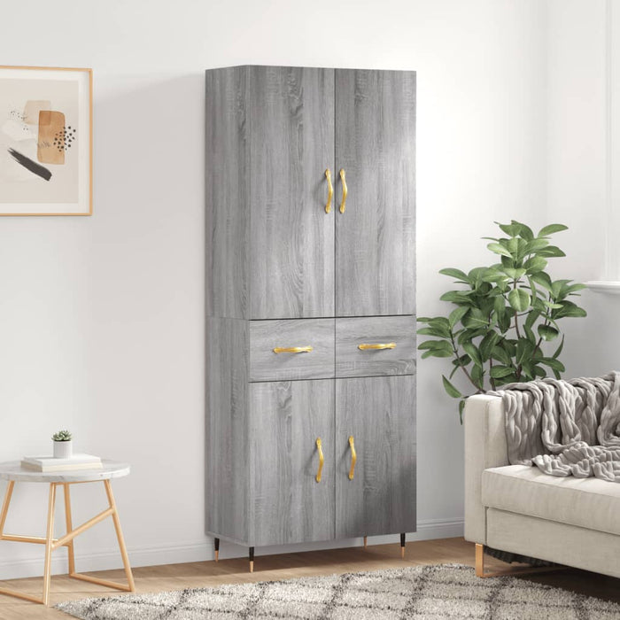 Credenza Grigio Sonoma 69,5x34x180 cm in Legno Multistrato 3198135