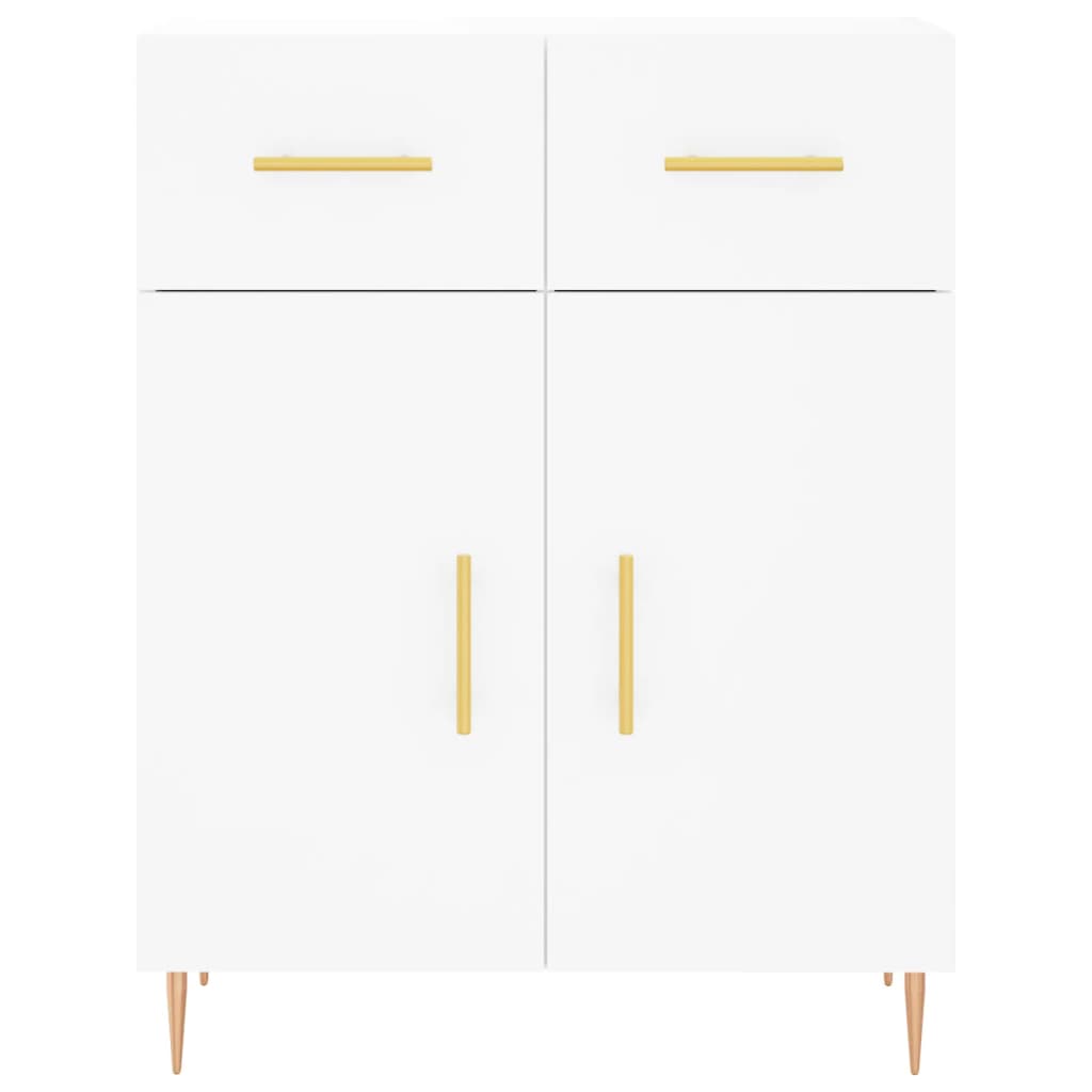 Credenza cassettiera mobile contenitore organizer cucina soggiorno salotto alto 695 x 34 x 180 cm legno ingegnerizzato bianco 02_0032665