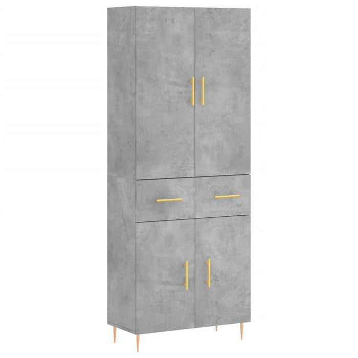 Credenza cassettiera mobile contenitore organizer cucina soggiorno salotto alto 695 x 34 x 180 cm legno ingegnerizzato grigio 02_0034666