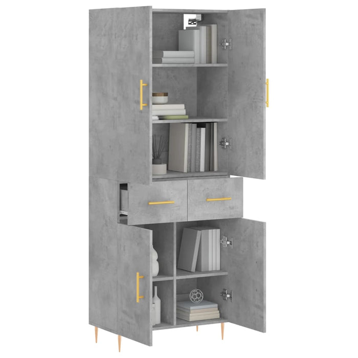 Credenza Grigio Cemento 69,5x34x180 cm in Legno Multistrato 3198141