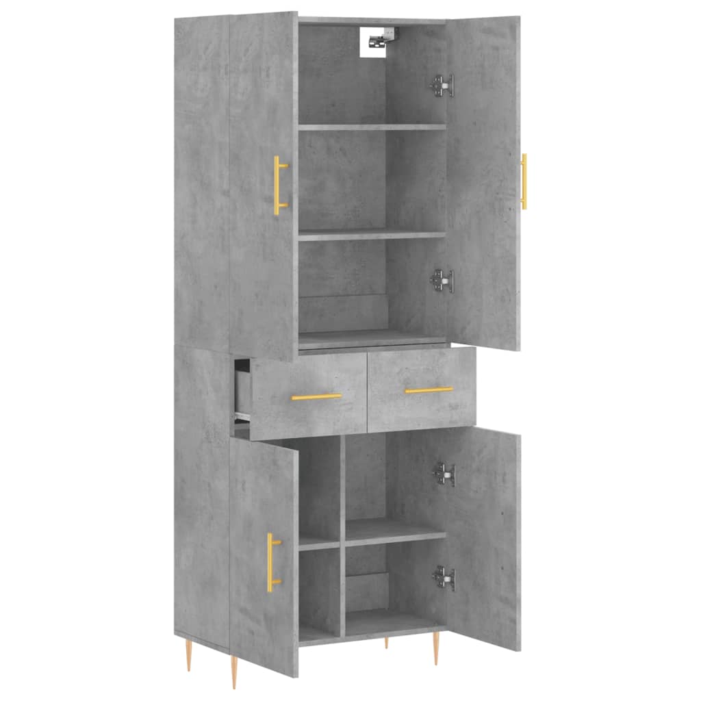 Credenza Grigio Cemento 69,5x34x180 cm in Legno Multistrato 3198141