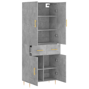 Credenza Grigio Cemento 69,5x34x180 cm in Legno Multistrato 3198141