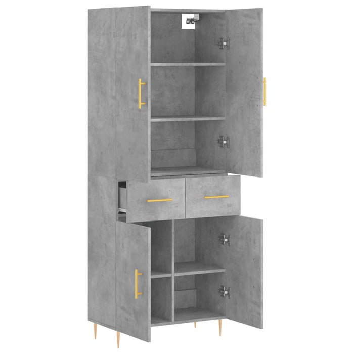 Credenza Grigio Cemento 69,5x34x180 cm in Legno Multistrato 3198141