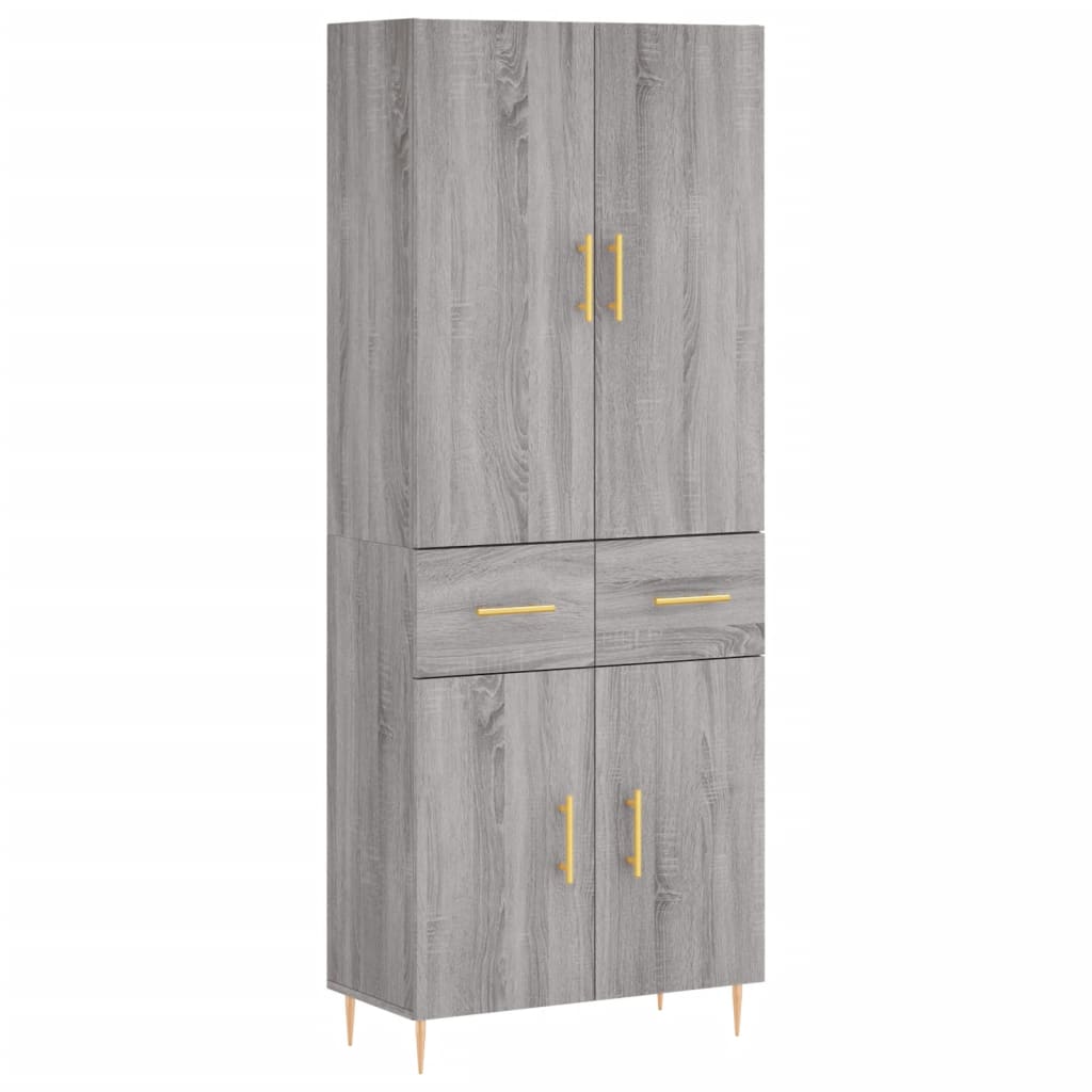 Credenza Grigio Sonoma 69,5x34x180 cm in Legno Multistratocod mxl 101723