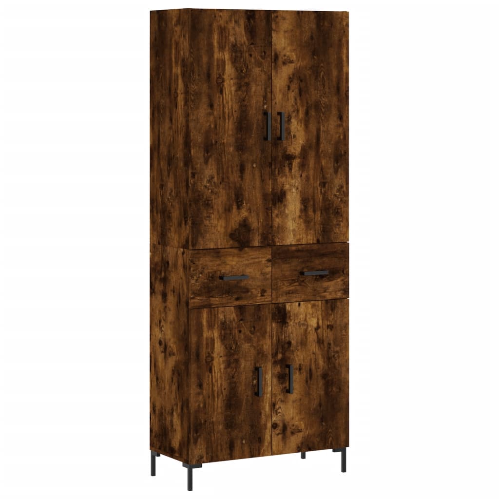 vidaXL Credenza Rovere Fumo  69,5x34x180 cm in Legno Multistrato