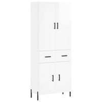 Credenza Bianco Lucido 69,5x34x180 cm in Legno Multistrato 3198155