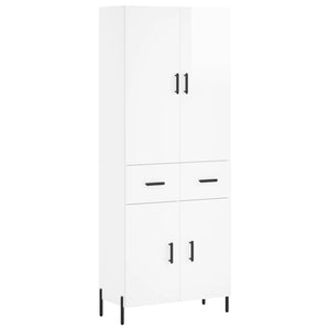 Credenza Bianco Lucido 69,5x34x180 cm in Legno Multistrato 3198155
